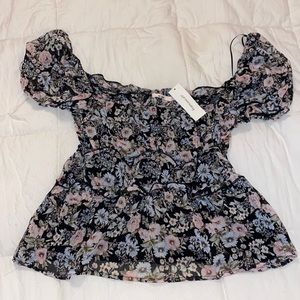 Francesca’s floral babydoll shirt